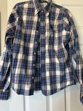 Abercrombie & Fitch Men's Large Muscle Slim Fit T-Shirt Embroidered Plaid