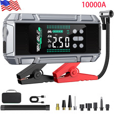 10000a Jump Starter Car Battery Booster Built-in Air Compressor Led Usb Charger