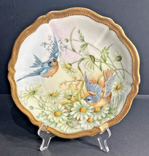 Antique Royal Austria OEG Hand Painted Bird Plate Gold Gilt c1890-1918