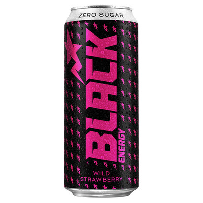 5901861002774 Black Energy Zero Sugar Wild Strawberry Gazowany napój energetyzuj