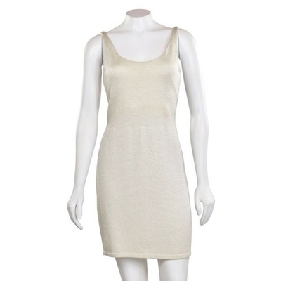 St. John Knits Luster Knit Slim Cut Sleeveless Short Sheath Dress sz 4