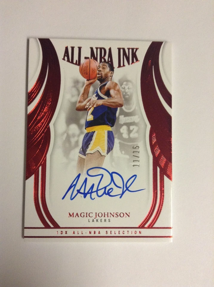 2024-25 Panini Flawless Magic Johnson All NBA Ink RUBY Autograph/15 LAKERS!! - Image 2 of 4