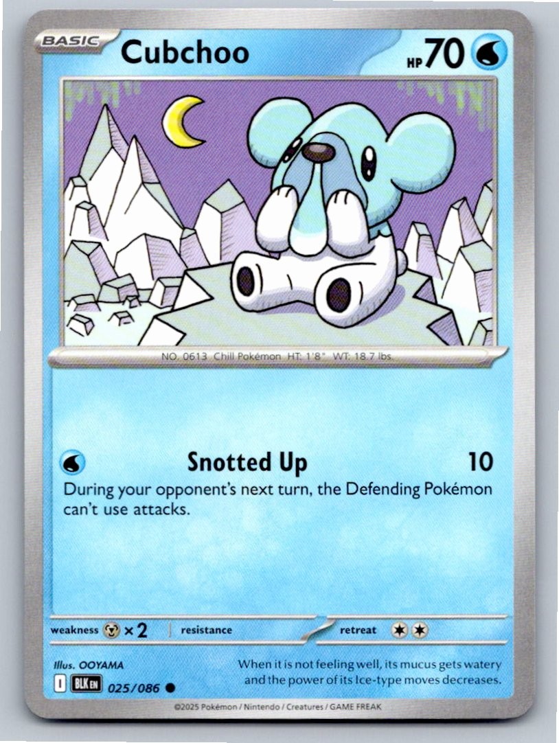 2025 POKEMON CUBCHOO BLACK BOLT 025/086 COMMON NM A43715 FREE S&H