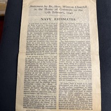 Winston S. Churchill - Navy Estimates given in the House of Commons, Feb 27 1940