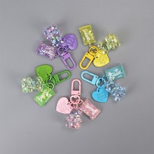 Cartoon Bling Heart Bear Animal Candy Keychain Keyring Creative Cute Bag Pendant