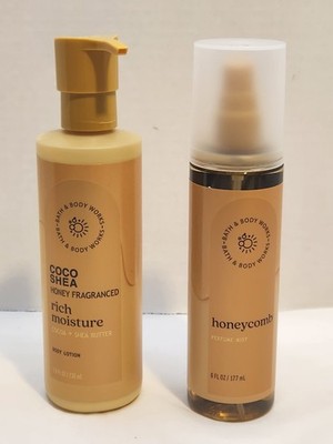 Bath & Body Works COCO SHEA HONEY Body Lotion & HONEYCOMB Perfume Mist 