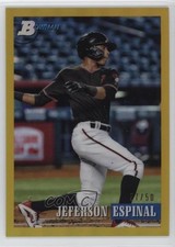 2021 Bowman Heritage Yellow Chrome Refractor 37/75 Jeferson Espinal #192 11cz