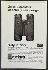 1964 Degenhardt & Co. Zeiss Binoculars Dialyt 8x30B London UK Vintage Print Ad