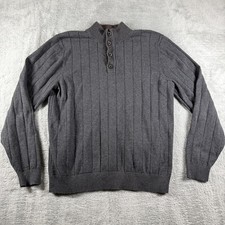 Robert Talbott Sweater Mens Medium Gray Mock ...
