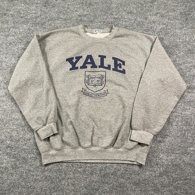 Vintage Y2K Yale University Arch Spellout Sweatshirt Large 23x25 Gray