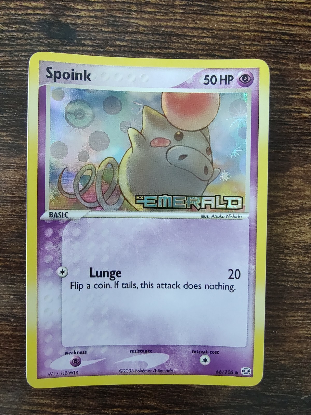 Pokémon Spoink 66/106 EX Emerald Reverse Holo Stamped NM-MINT