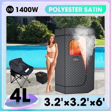 Full Size 4L 1400W Portable Infrared Steam Sauna Room Personal Home Spa W/Chair