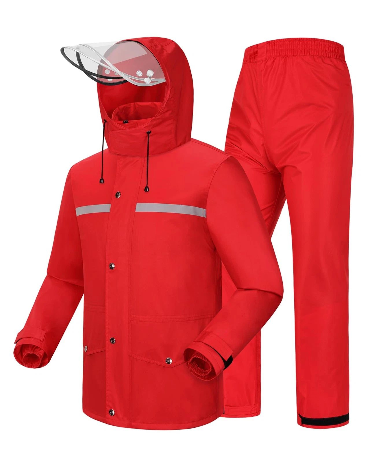 Waterproof Rain Suit for Men and Women | Reflective Jacket & Pants Set XL, Red
Opens in a new window
