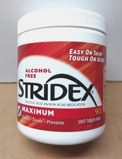 New Stridex Maximum Acne Pads Alcohol Free 90 Soft Touch Clean Treat Prevent 