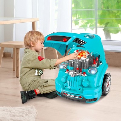 Kinder LKW Motor Spielzeug Set mit Hupe Licht Autoschlüssel Alter 3-5 Jahre, türkis