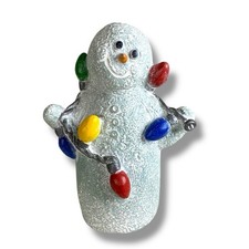 2014 Isabel Bloom Snowman w/ Christmas Lights Winter HTF Rare Find Artist Signed