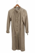 Vintage Ledermantel – Echtleder – Gr. 38 – Taupe/Beige