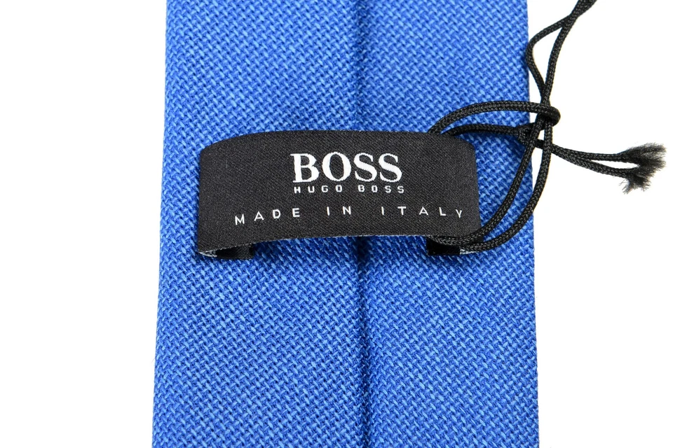 Gravata Hugo Boss masculina azul 100% lã virgem - Imagem 3 de 4