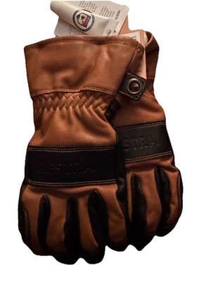 Hestra Fält Guide Glove Brown Black Size 9 Cowhide Wool Lined Outdoor