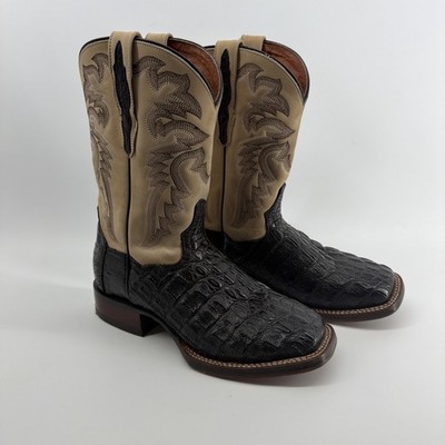 Men s 8D Dan Post GENUINE Caiman Western Cowboy Boots EXOTIC flank belly cut