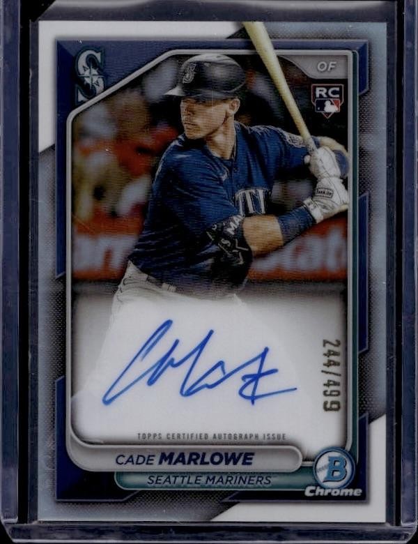 2024 Bowman #CRA-CM Cade Marlowe Chrome Rookie Autographs Refractors RC /499