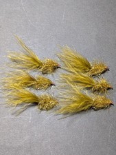 Handmade Olive Marabou Fly Set for Trout & Salmon, #10 Hooks, Wt Included