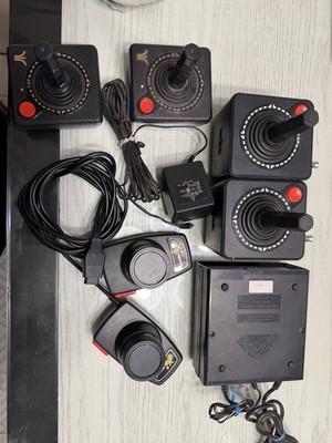 Atari 2600 CX40 Wired Analog Joystick + Paddle Controllers Lot Black