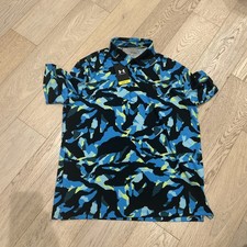 Under Armour Mens Large The Playoff Polo Black Blue Camo
