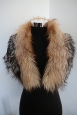 100 Real fox fur collar/ neck wrap/scarf/jacket collar brown collar 80 14cm