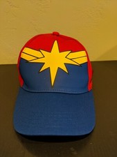 Kids Youth Captain Marvel Hat Baseball Cap Red, Yellow, Blue Hook and Loop