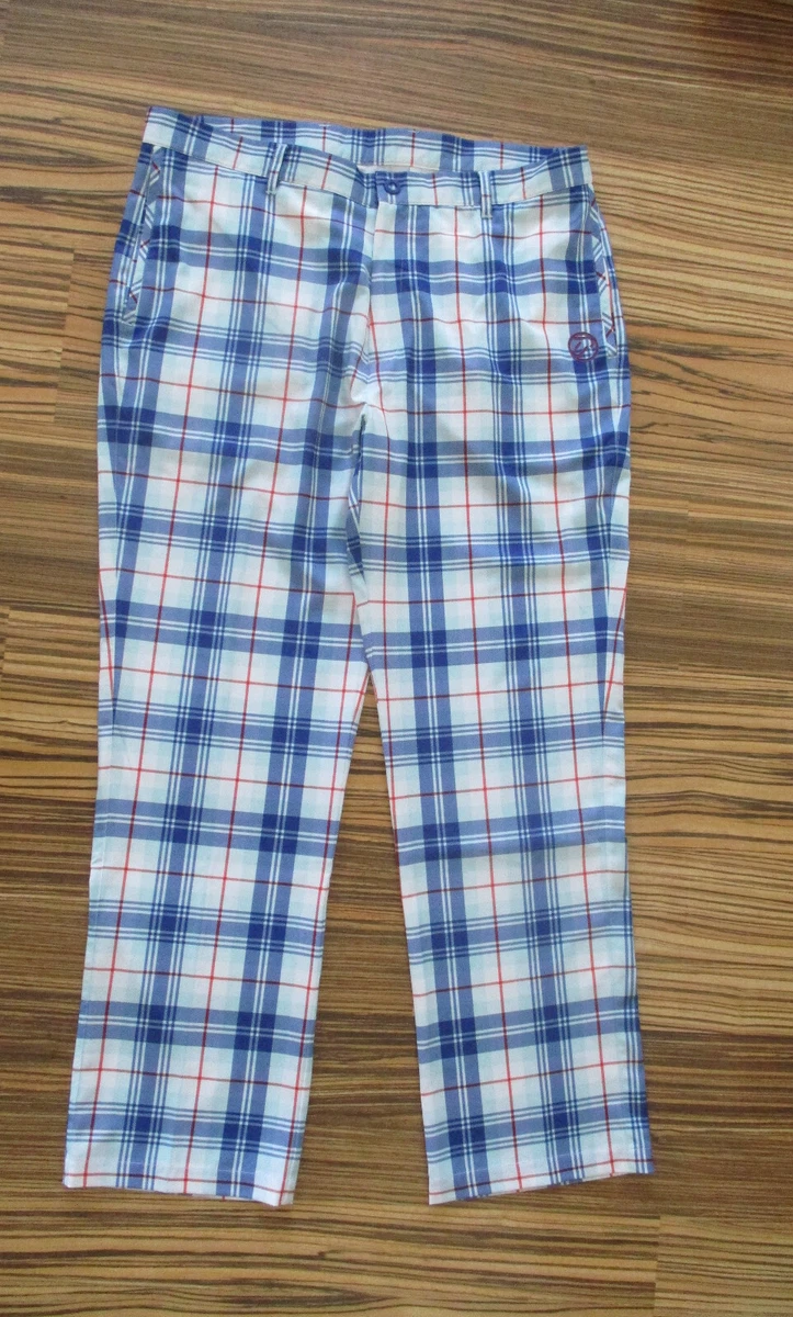 Pantalon De Golf Pour Homme Golfino Taille 33/32 (48) - Neuf Jamais Porté, Gris à Carreaux, Coupe Training