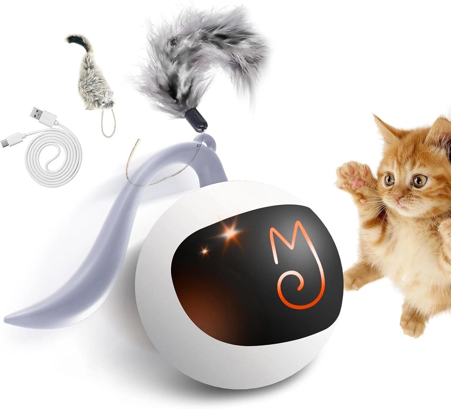 Migipaws Cat Toy Ball Interactive Rechargeable Motion Activated For Indoor Cats