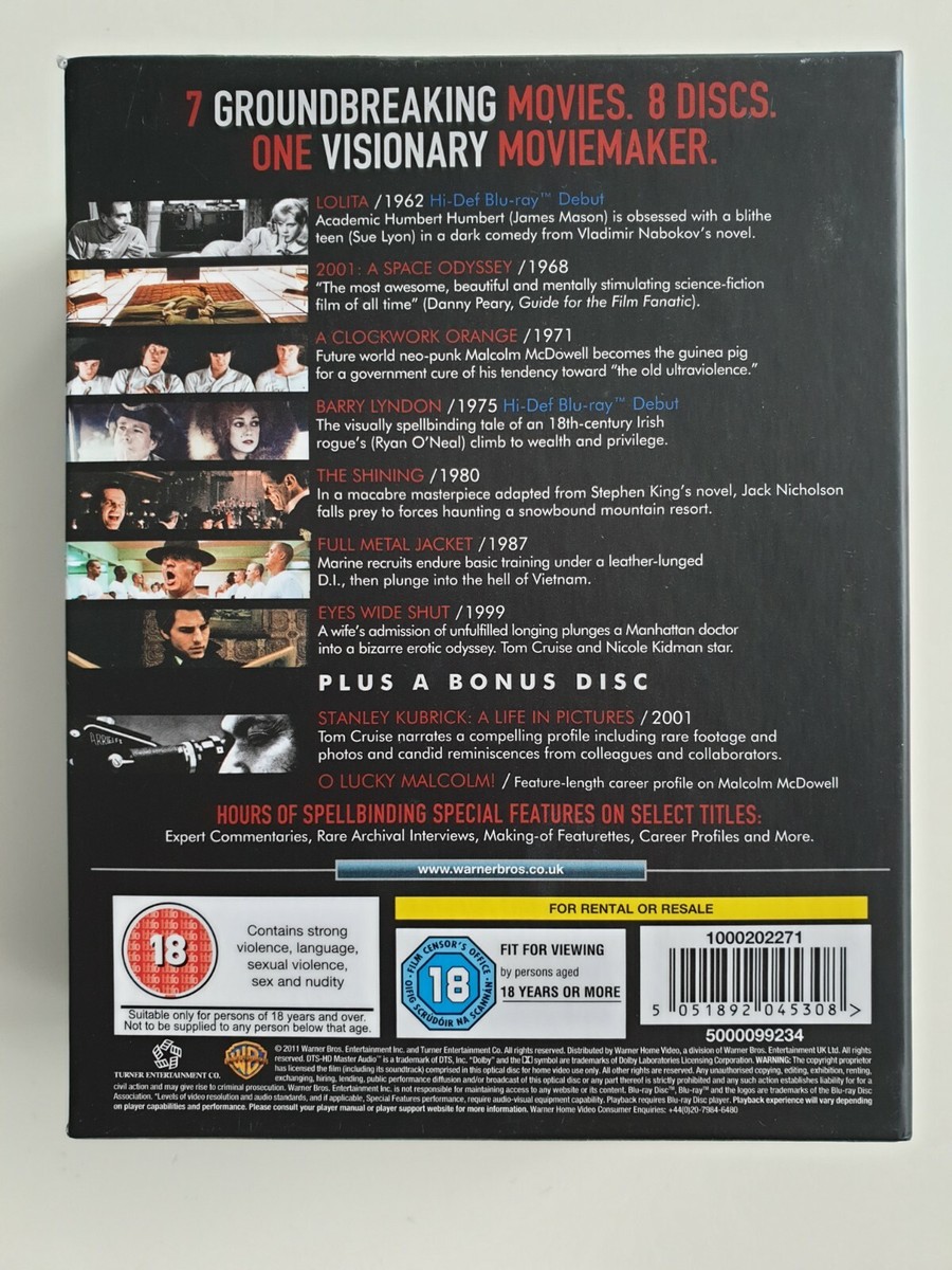 Stanley Kubrick Visionary Filmmaker Collection Blu ray + book