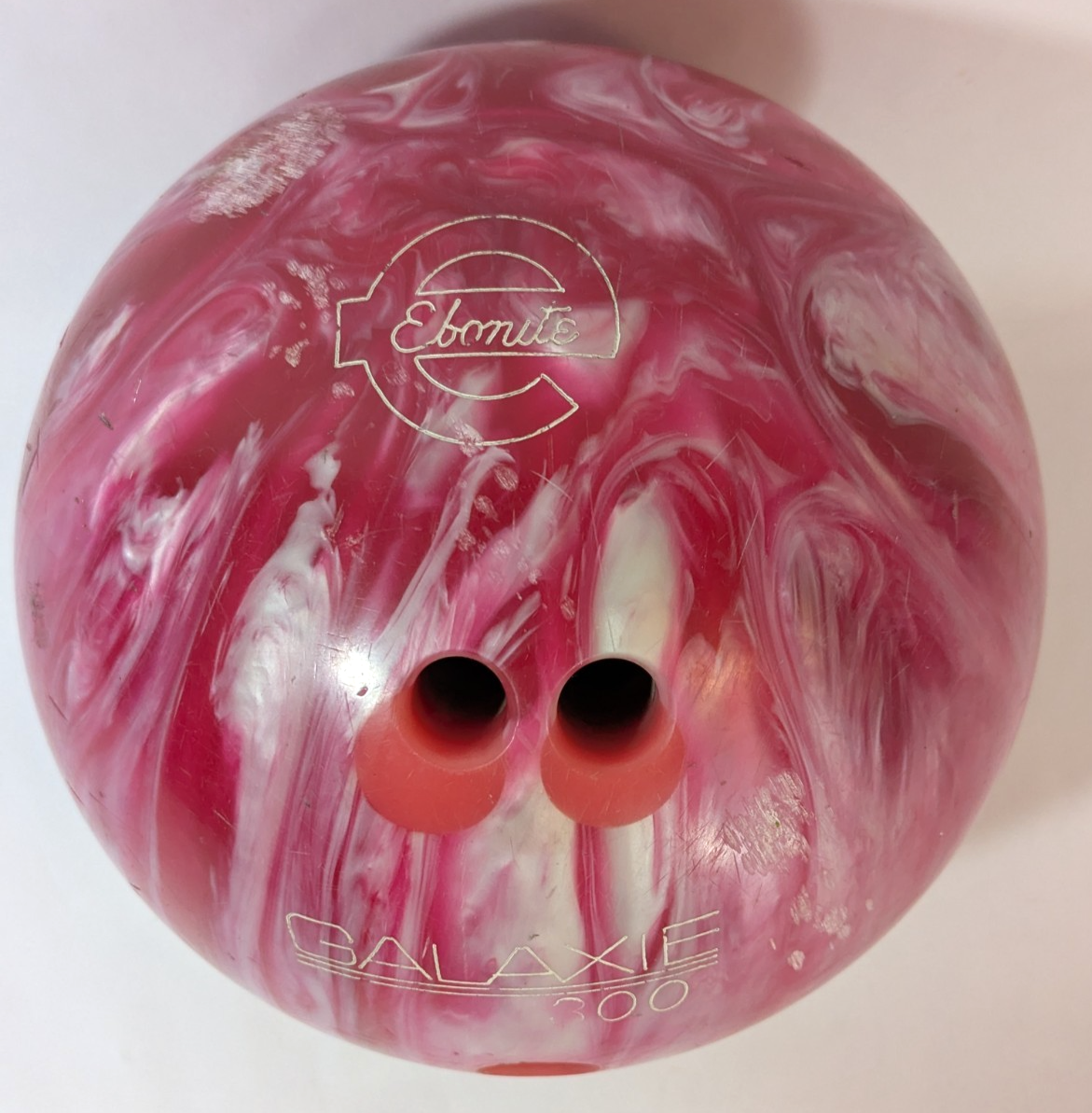 スタイリーボール ピンク Vtg Galaxie 300 Bowling Ball Women Ebonite Pink Pearl Marble Swirl