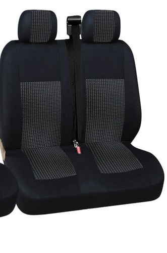 Black Van Bus Truck Premium Fabric Seat Covers Protector Universal Easy Fit - Picture 4 of 4
