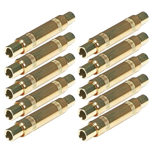 10 Pack - 3.5mm 1/8" Gold Stereo Female Jack Aux Coupler Keystone Snap-In White - Foto 9