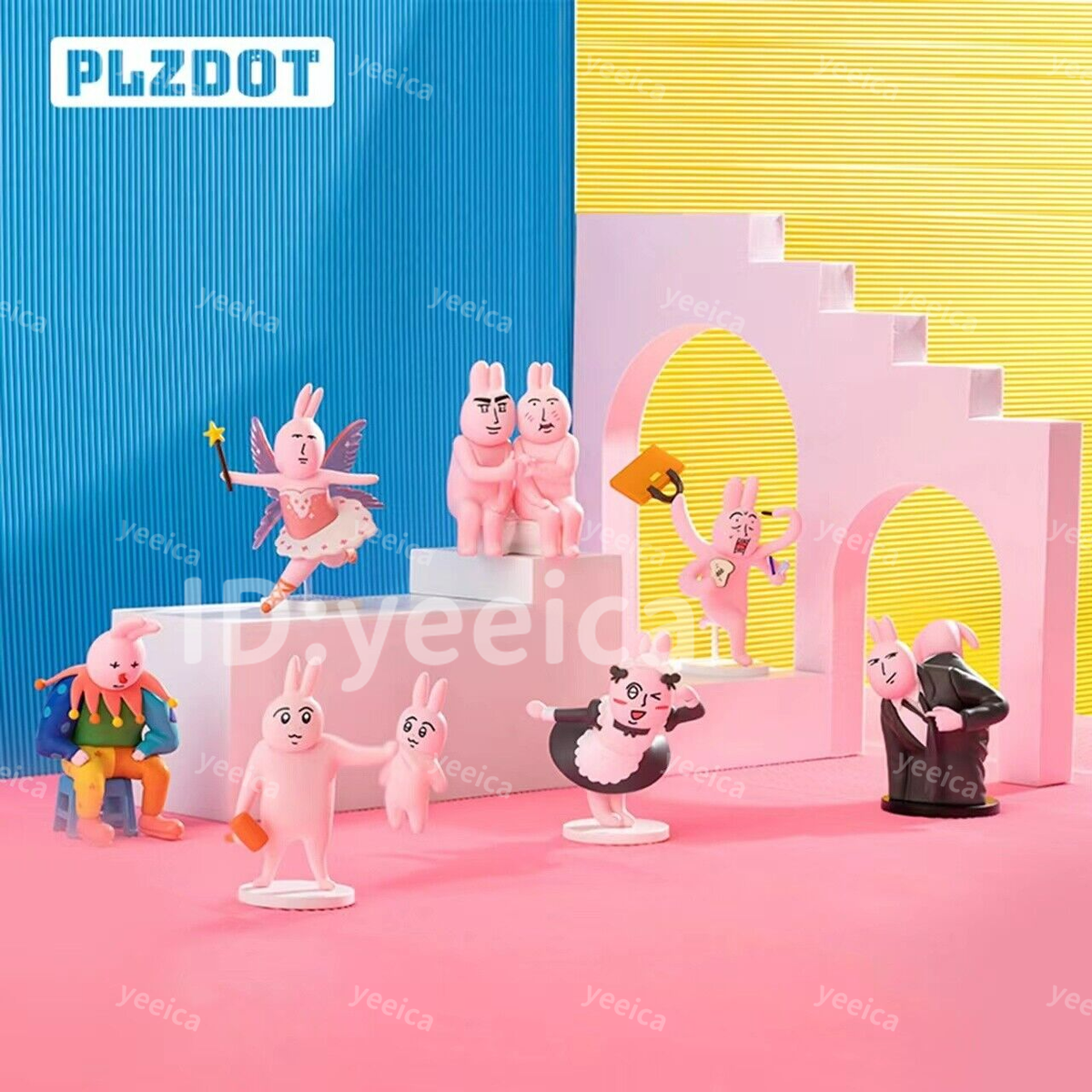 PLZDOT Pink Rabbit My friends Series Blind Box Confirmed Figure