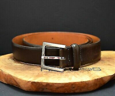 H&M Vintage Mens Leather Belt Classic Jeans Belt Brown Size 34 - Picture 1 of 5