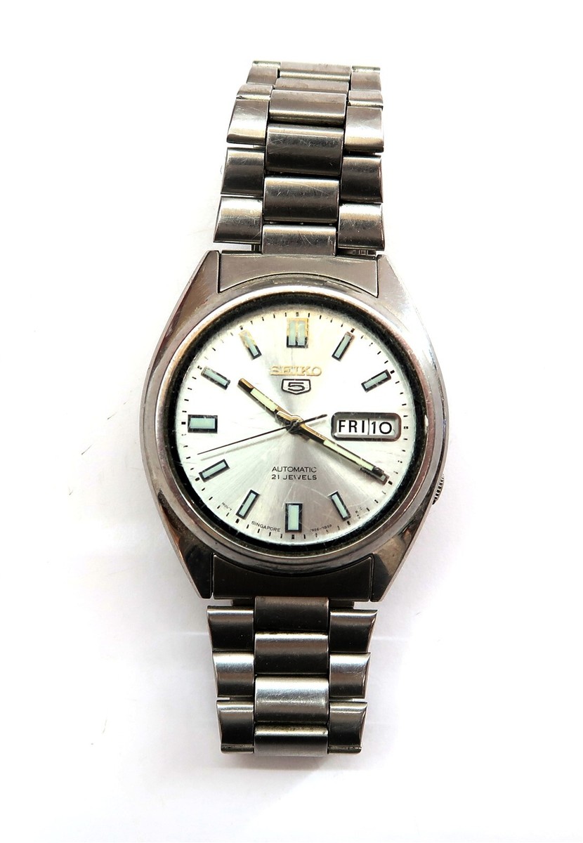 Vintage SEIKO 5 Mens Day Date Automatic Watch 21J 7S26-0369