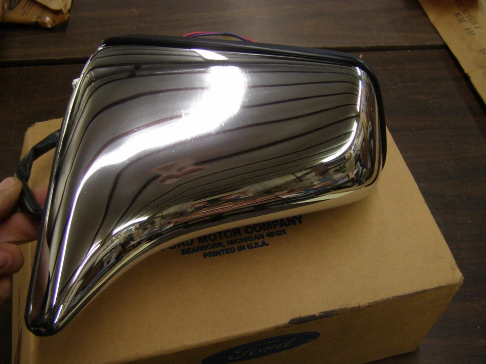 NOS OEM Ford 1983 1986 Thunderbird + Mercury Cougar Chrome Mirror 1984 1985 XR7 - Image 2 of 4