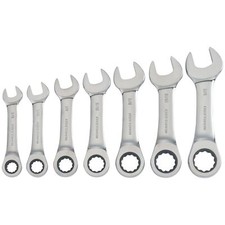 Craftsman Sae Stubby Ratcheting Combination Wrench Set 7 Pc