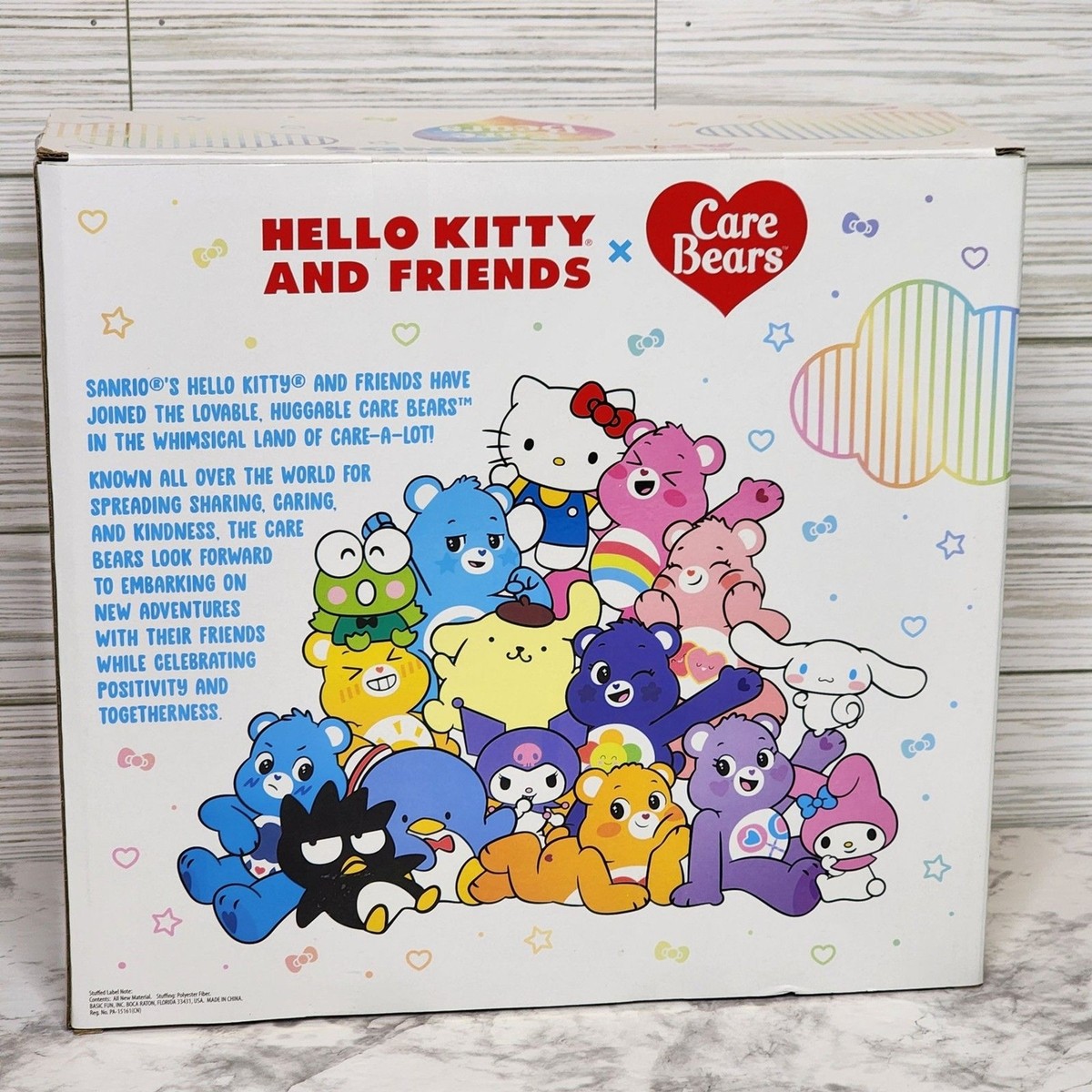 Sanrio x Care Bears Hello Kitty and Cheer Bear Plush 2 pack 10 in
