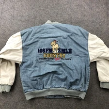 Vintage International Denim Jacket Mens Medium Bomber KMLE Country Employee