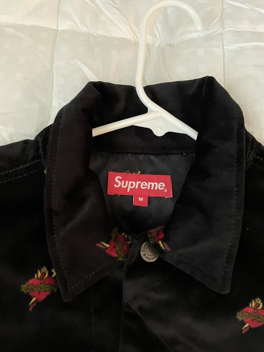 Supreme Sacred Hearts Velvet Trucker Jacket Sz. M FW17