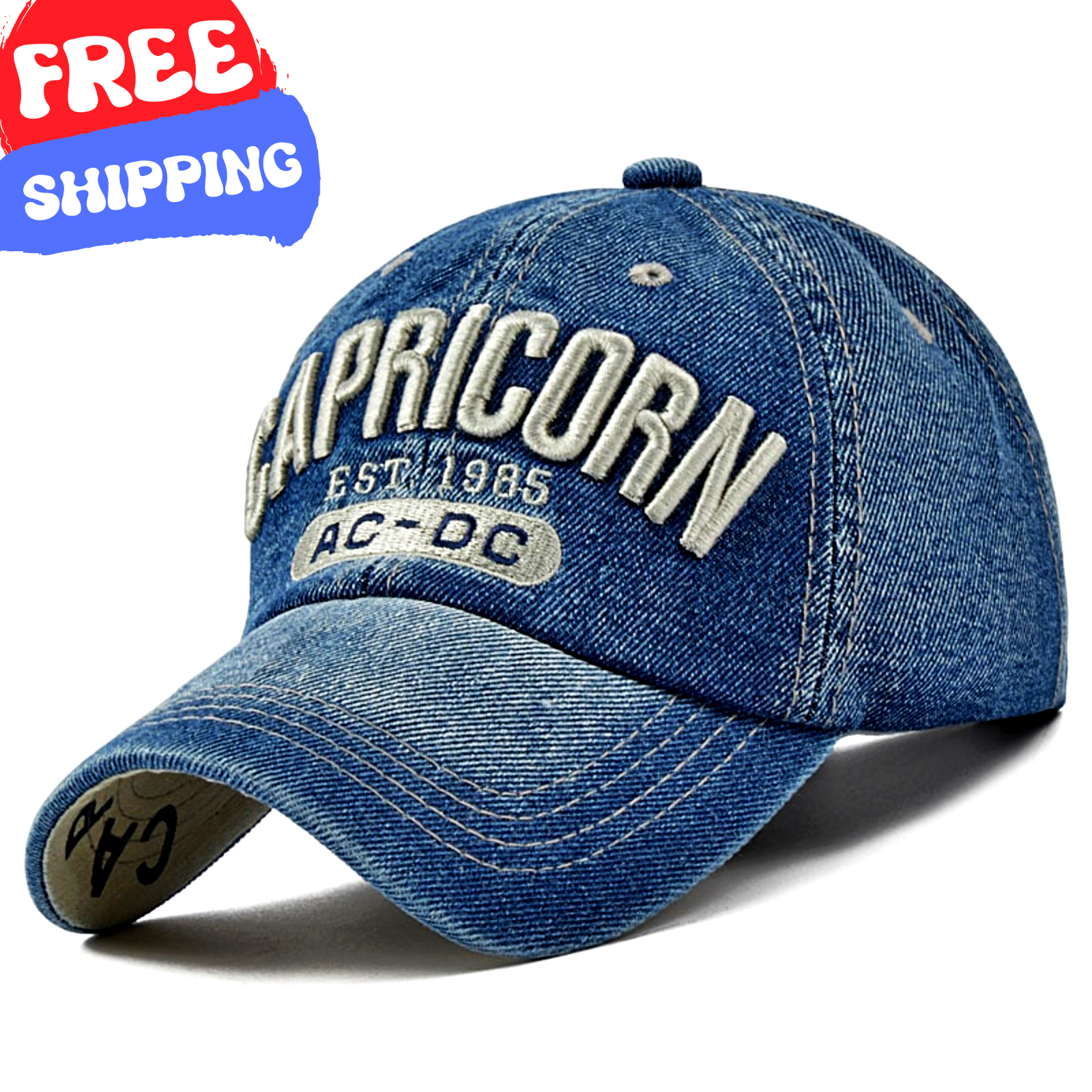 BASEBALL CAP Casual Fashion Outdoor Sun Hat Adjustable Unisex Capricorn Blue-image