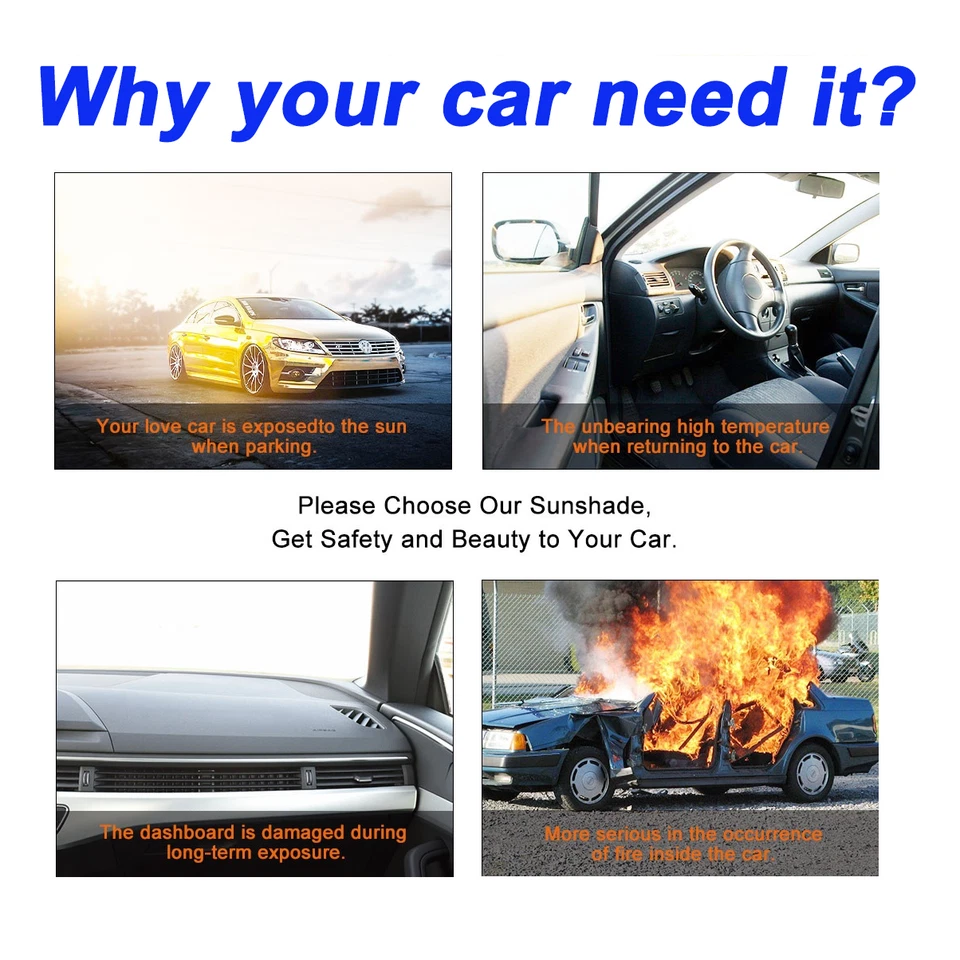 Cubierta delantera reflectante parabrisas Turck 2 piezas para Ford F150 F250 F350 Foto 2 de 4