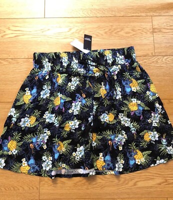 NEU TORRID X DISNEY LILO & STITCH BLUMEN SKATERROCK GRÖSSE 0 US L/UK 16 NEU MIT ETIKETT