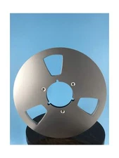 Burlington Recording 1/4" x 10.5" Silver Nab Aluminum Metal Reel with White H...