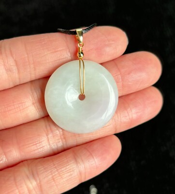 Floating Purple Donut Jadeite Jade Pendant, 100% Untreated Certified Genuine