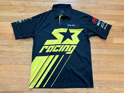 Men's Sz L Black Yellow Can-Am S3 Powersports T-Shirt Rotax  Racing Medium